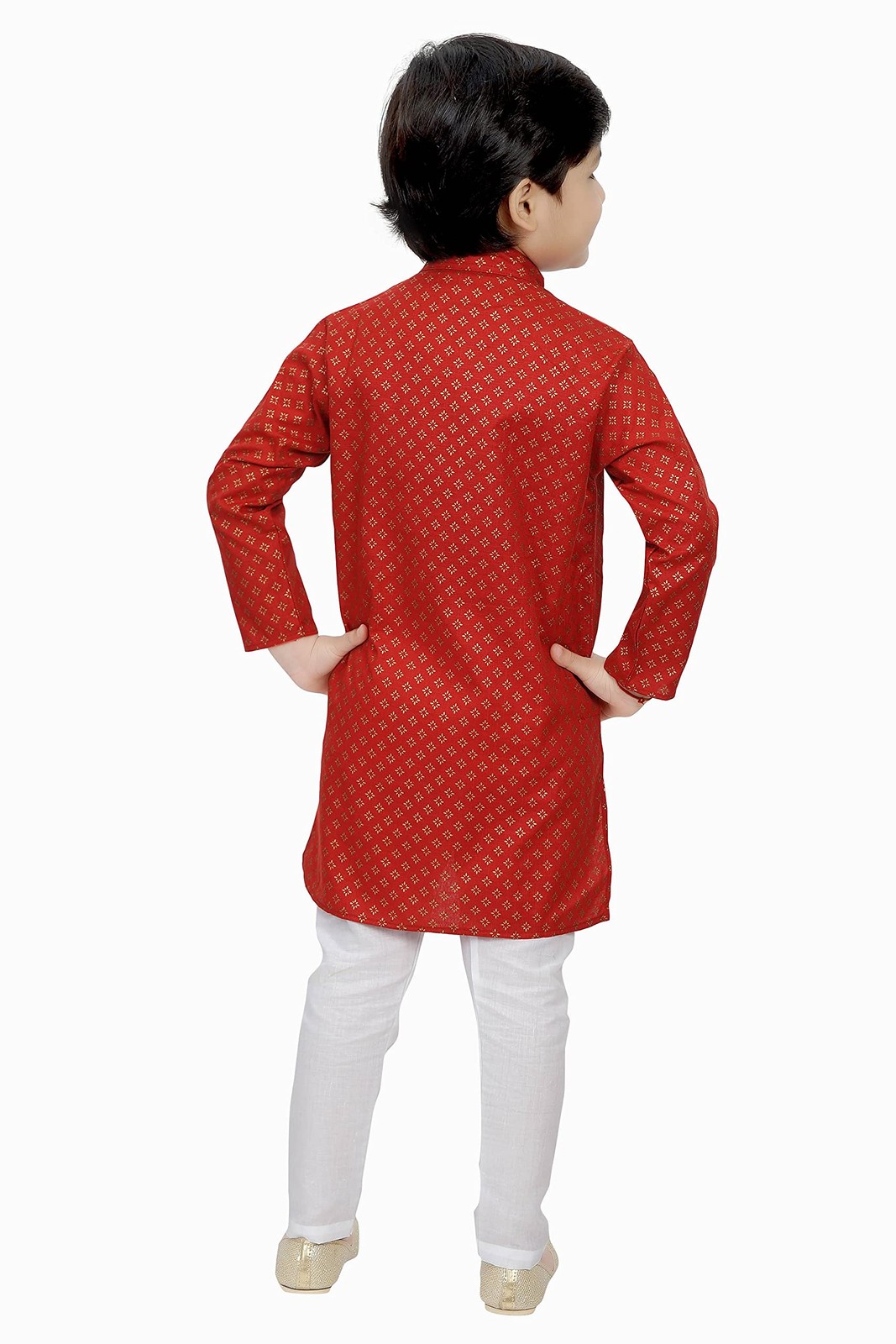 Tathastu Boys Cotton Kurta Set -TKS1286B-2-Red