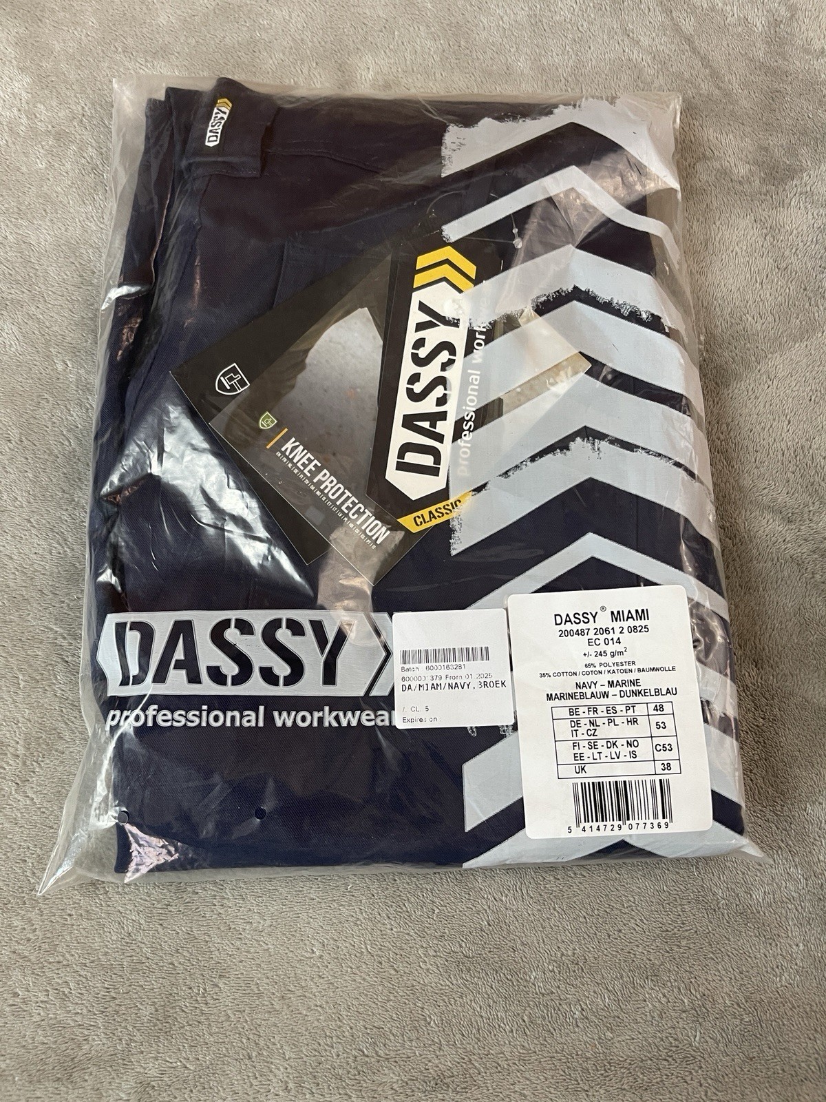 Dassy Miami Work Trousers Pants Knee Pockets 36×32 New With Tags.