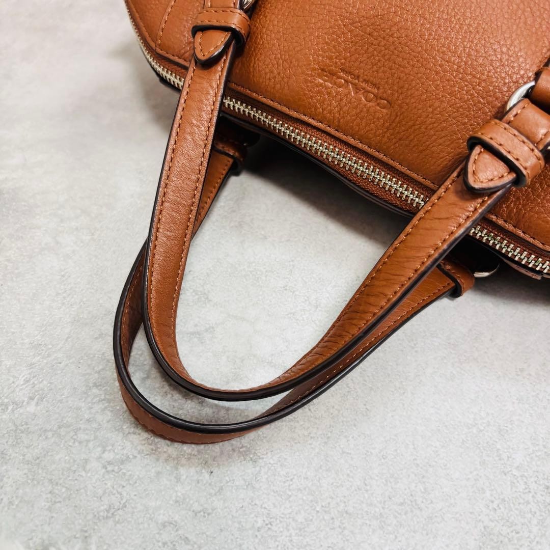 COACH F30281 2WAY Leather Handbag Brown 11a