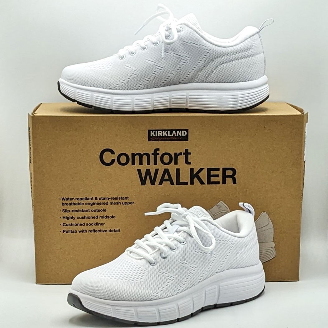 Kirkland Signature “Comfort Walker” Men’s [White] Sneakers Slip-Resistant Shoes