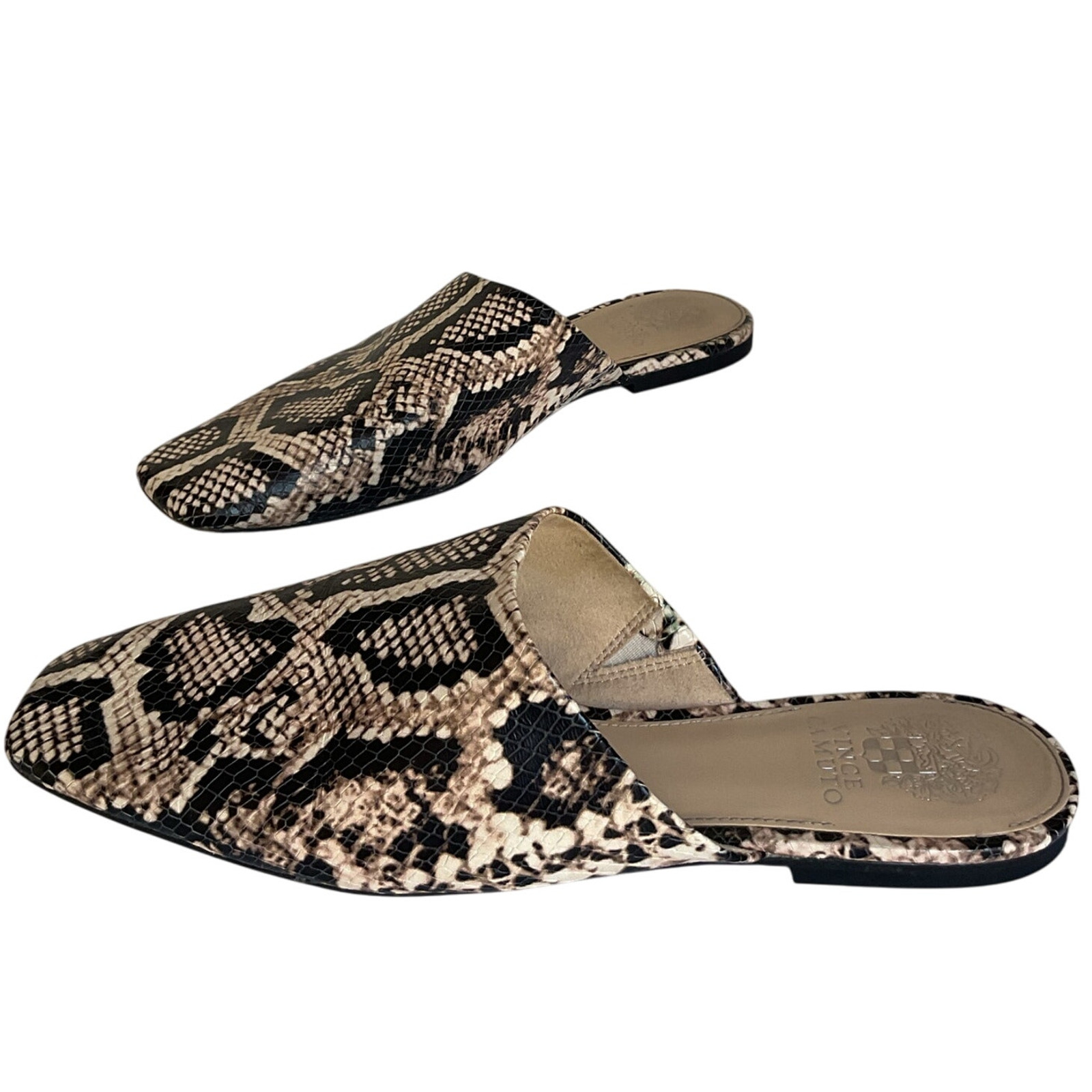 Vince Camuto Women’s Snake Print Leather Mules Size 9 Office Chic Trendy mules