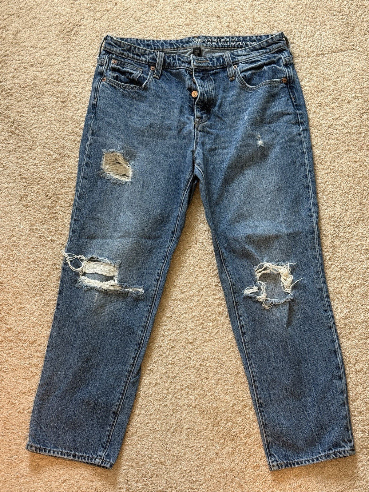 GAP Vintage High Rise Ripped Jeans Size 28