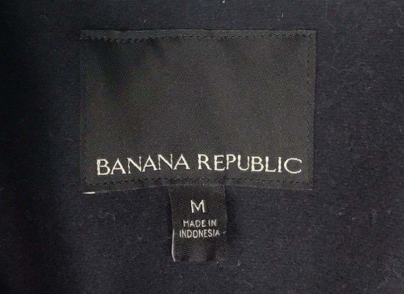 Banana Republic Pea Coat Mario Bellucci M Italian Fabric Wool Quilted Lining