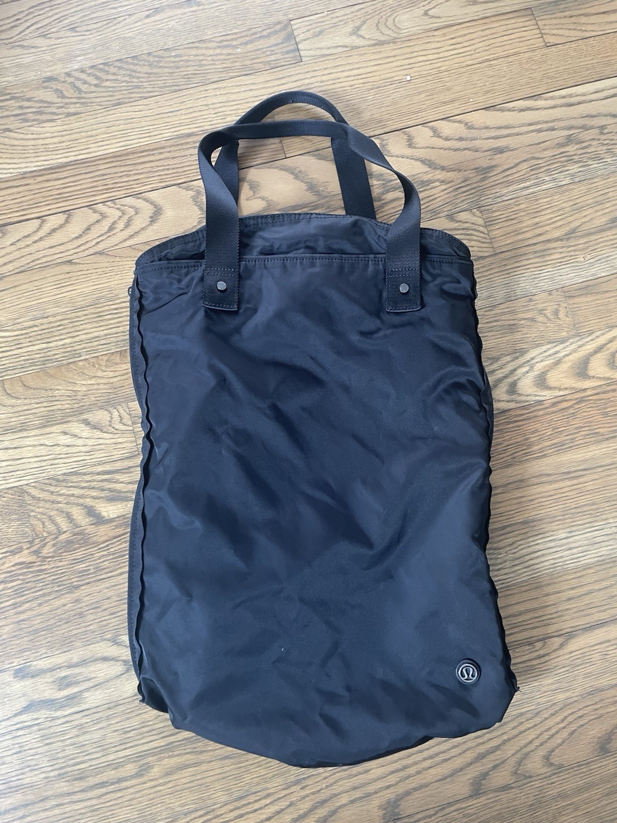 Lululemon Bring It Om Tote Bag Black Expandable Yoga Gym Travel Casual