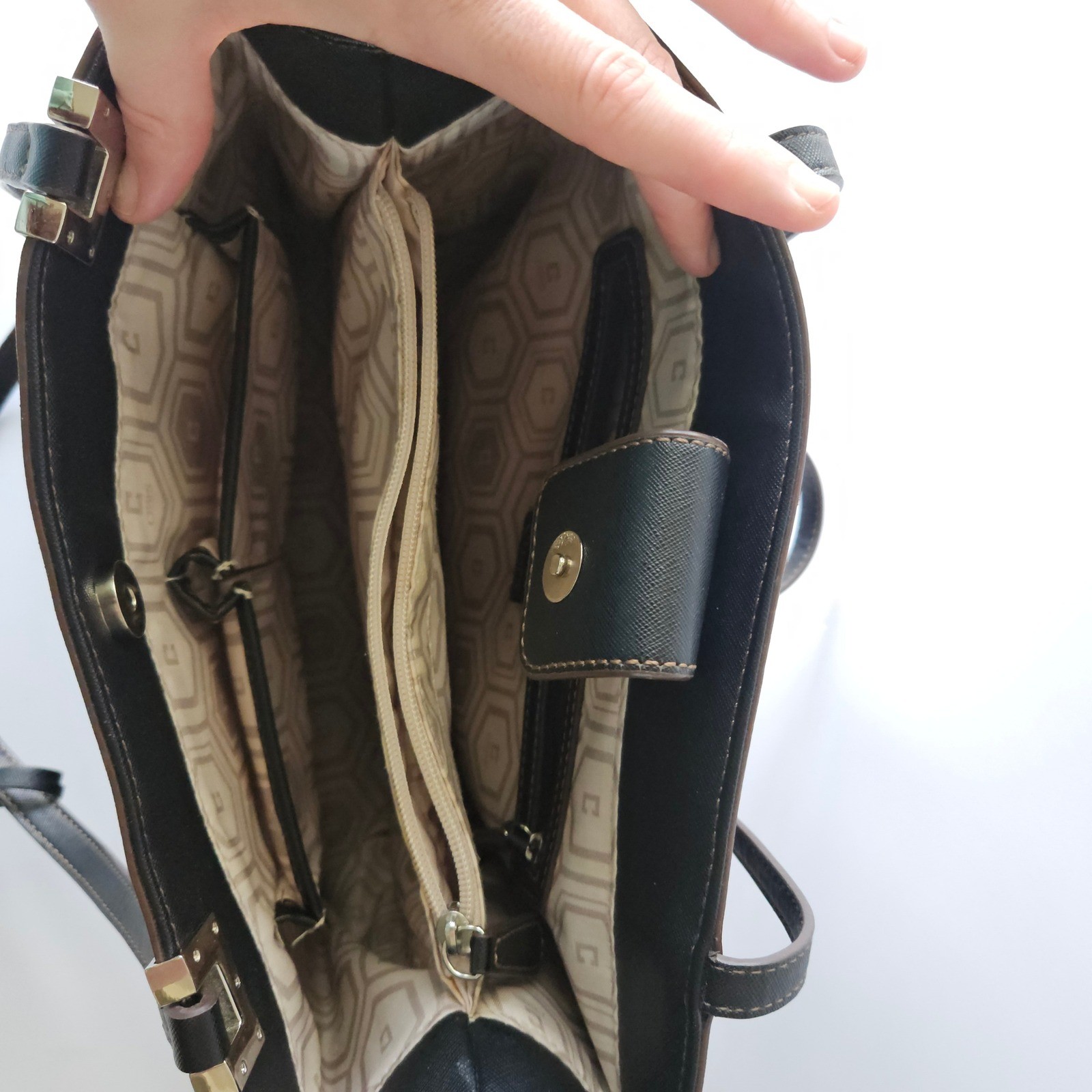 Chaps Shoulder Bag Purse – Black 13in – RN #41381 – Faux Leather – EXCELLENT