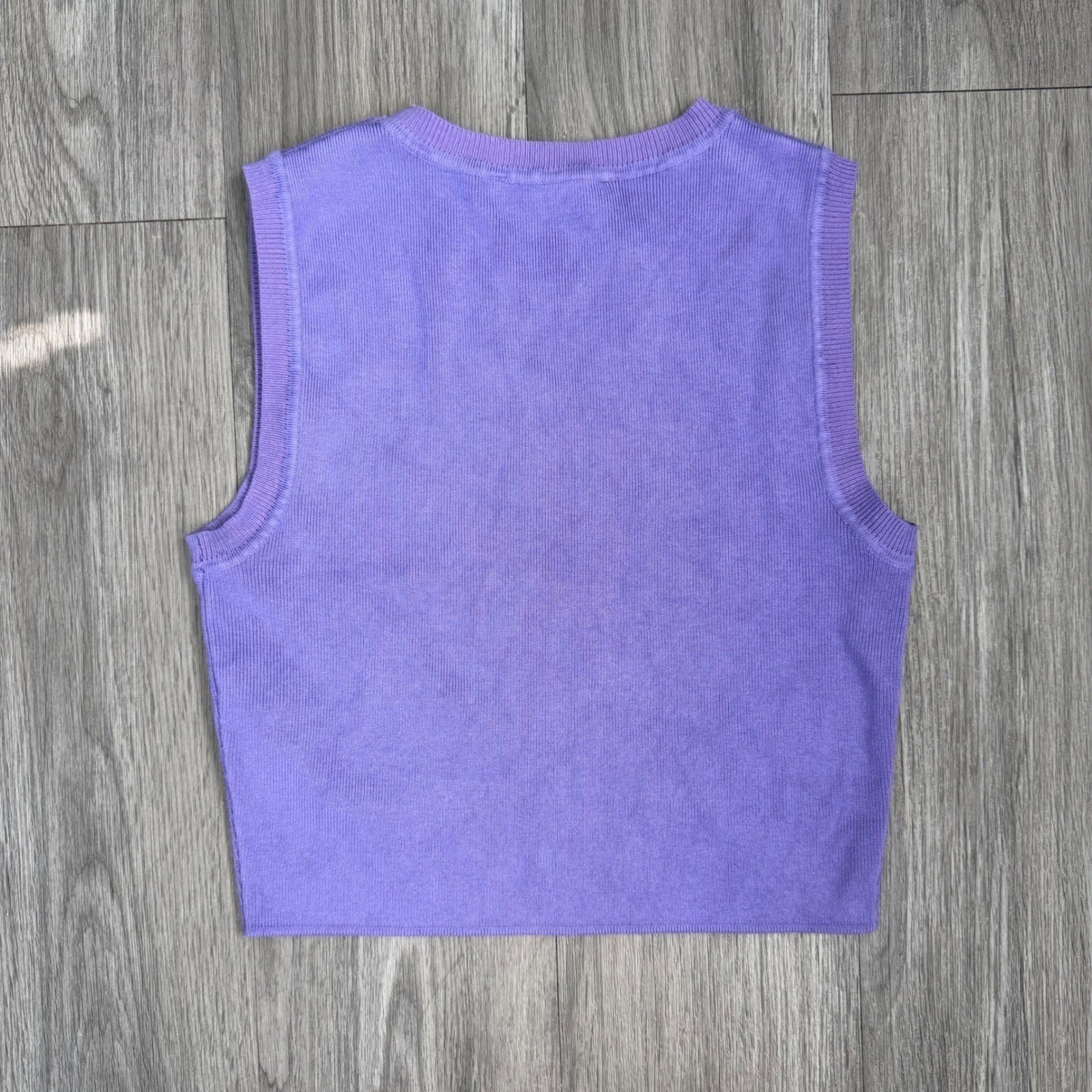 Zara Preppy Colorpop Soft Knit Cropped Tank Size L Lavender Purple