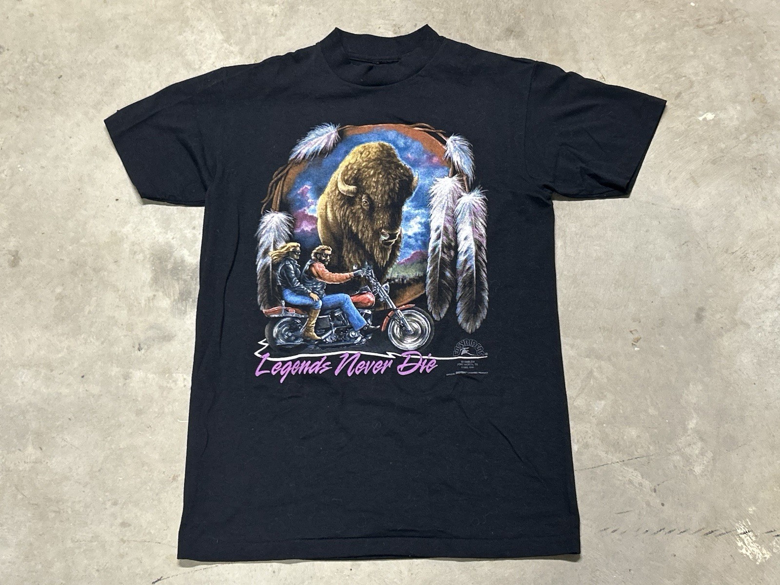 Rare Vintage 3D Emblem Easy Riders T Shirt M Legends Never Die 1993 USA RM,VA