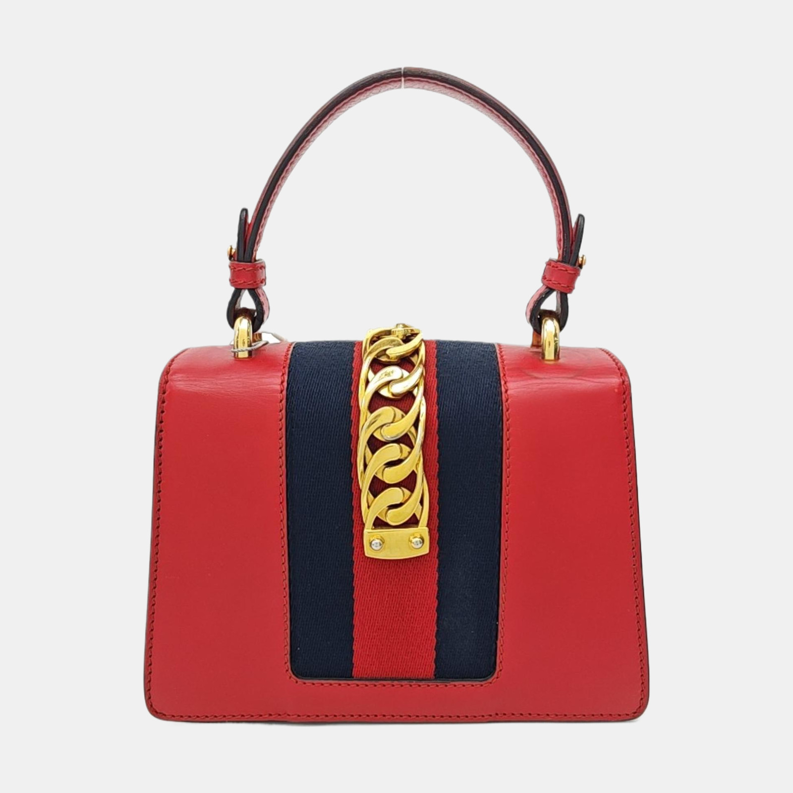 Gucci Sylvie Gold Buckle Striped Webbing Leather Mini Shoulder – Fair #1HMV7D7