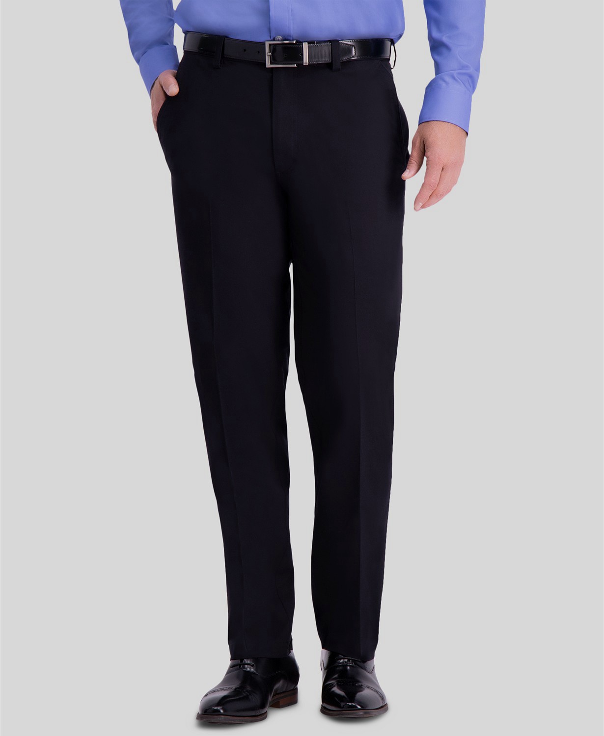Haggar Men’s Black Classic 2-Way Stretch Wrinkle Resistant Dress Pants Size 38