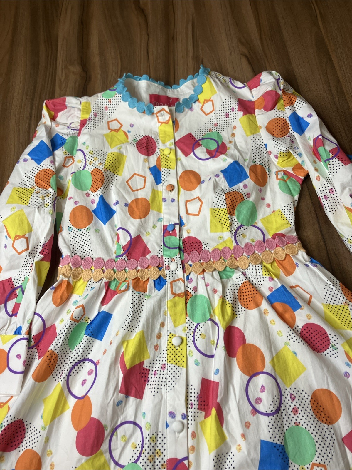Marie By Victoria Dunn Multi Color 80s Patterns Midi Dress XS