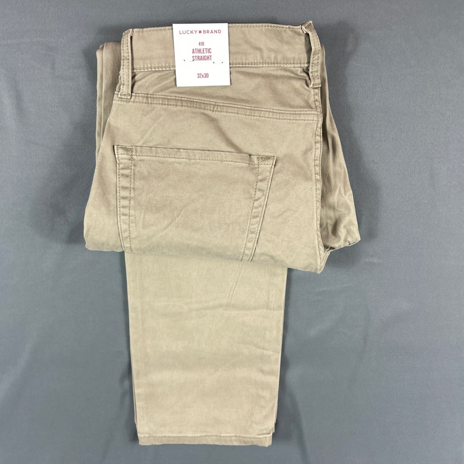 Lucky Brand Pants 410 Athletic Straight 32 x 30 Sandstone Khaki Cotton MSRP $99