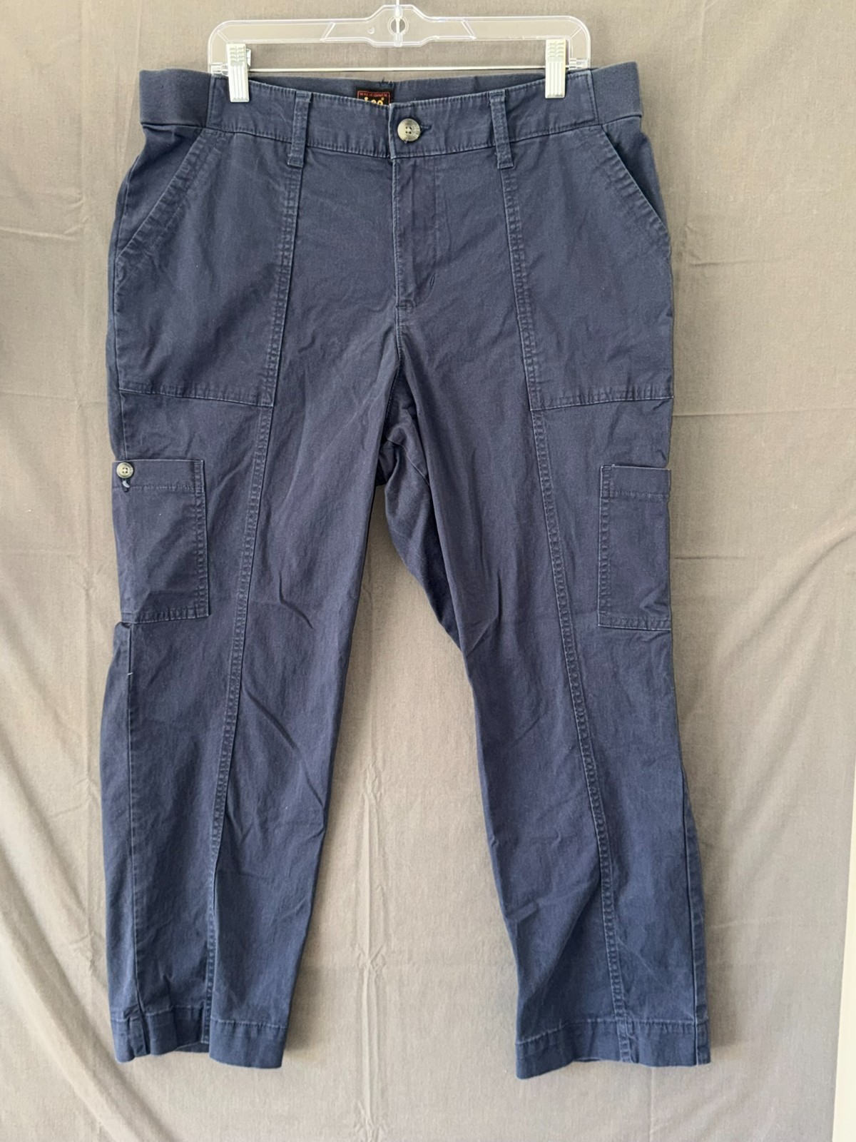 Lee Women’s Cargo Pants 16W Petite Dark Blue 98% Cotton 2% Elastane Utility