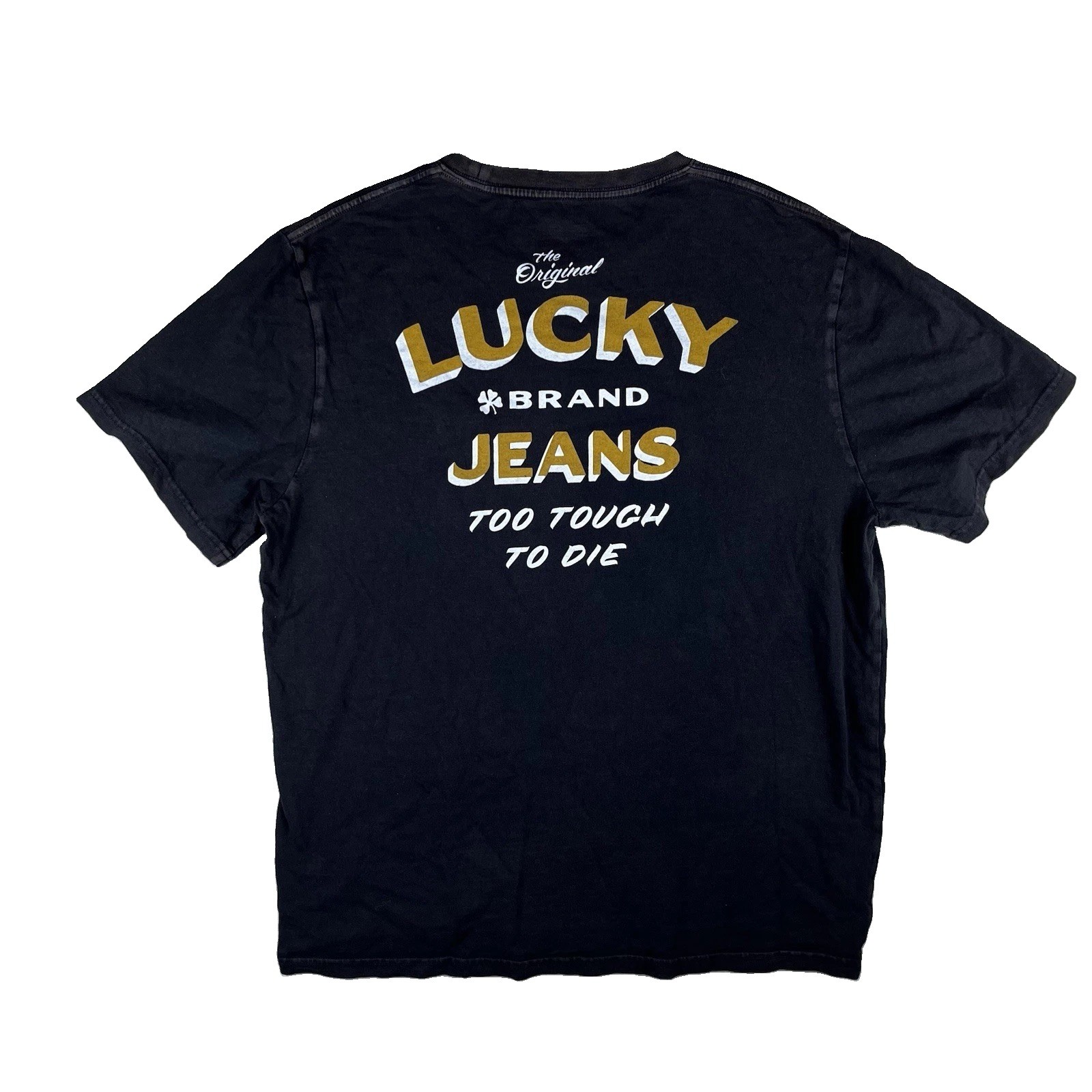 Lucky Brand Sunset Wash Brown Pocket Tshirt Large Patina Retro Fade California