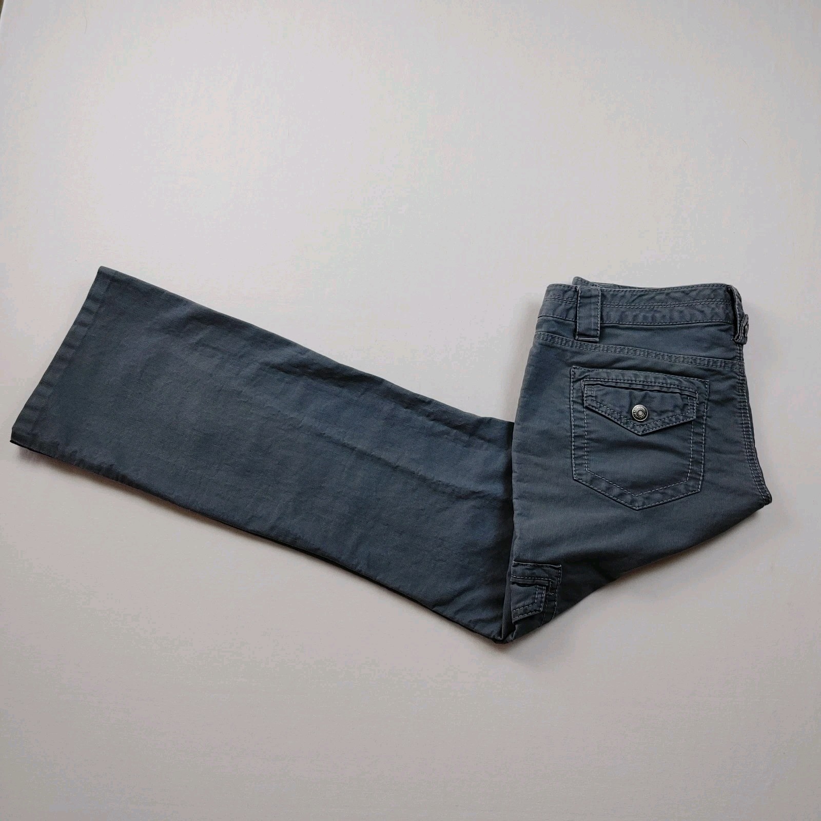 VTG Y2K Aeropostale Cargo Pants Womens 7/8 Reg Gray Utility Low Rise Flare