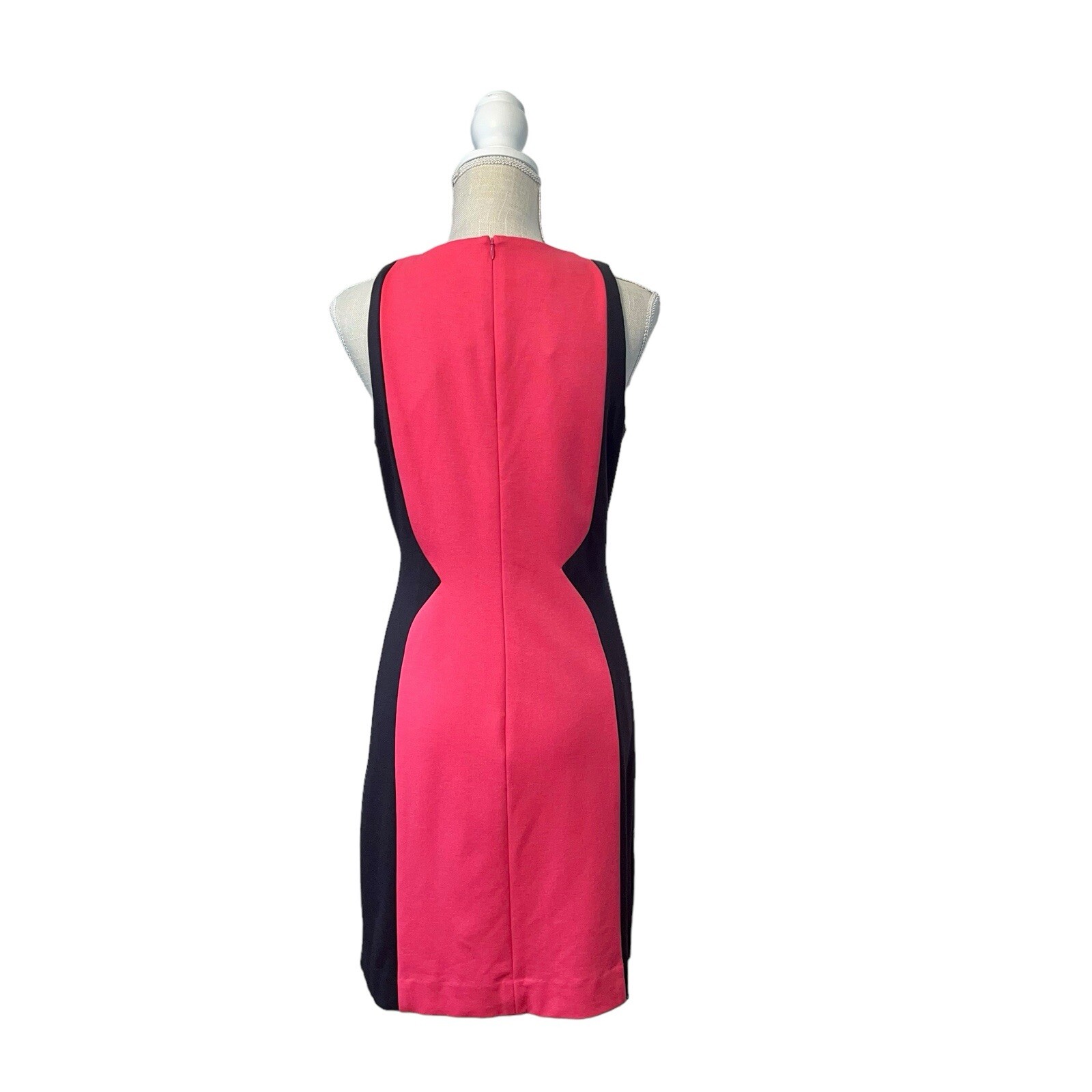 Britt Ryan Sheeth Dress Pink Gray Sleeveless Womans Sz 4 Body Contour Ponte Knit