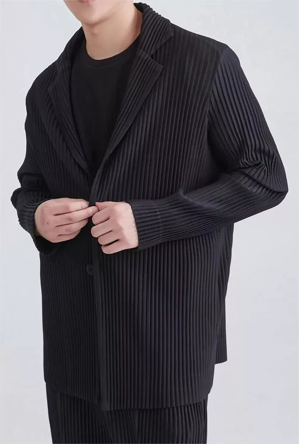 HOMME PLISSE ISSEY MIYAKE Black Pleats Jacket Size1.2.3.4 JP EX [DDP]