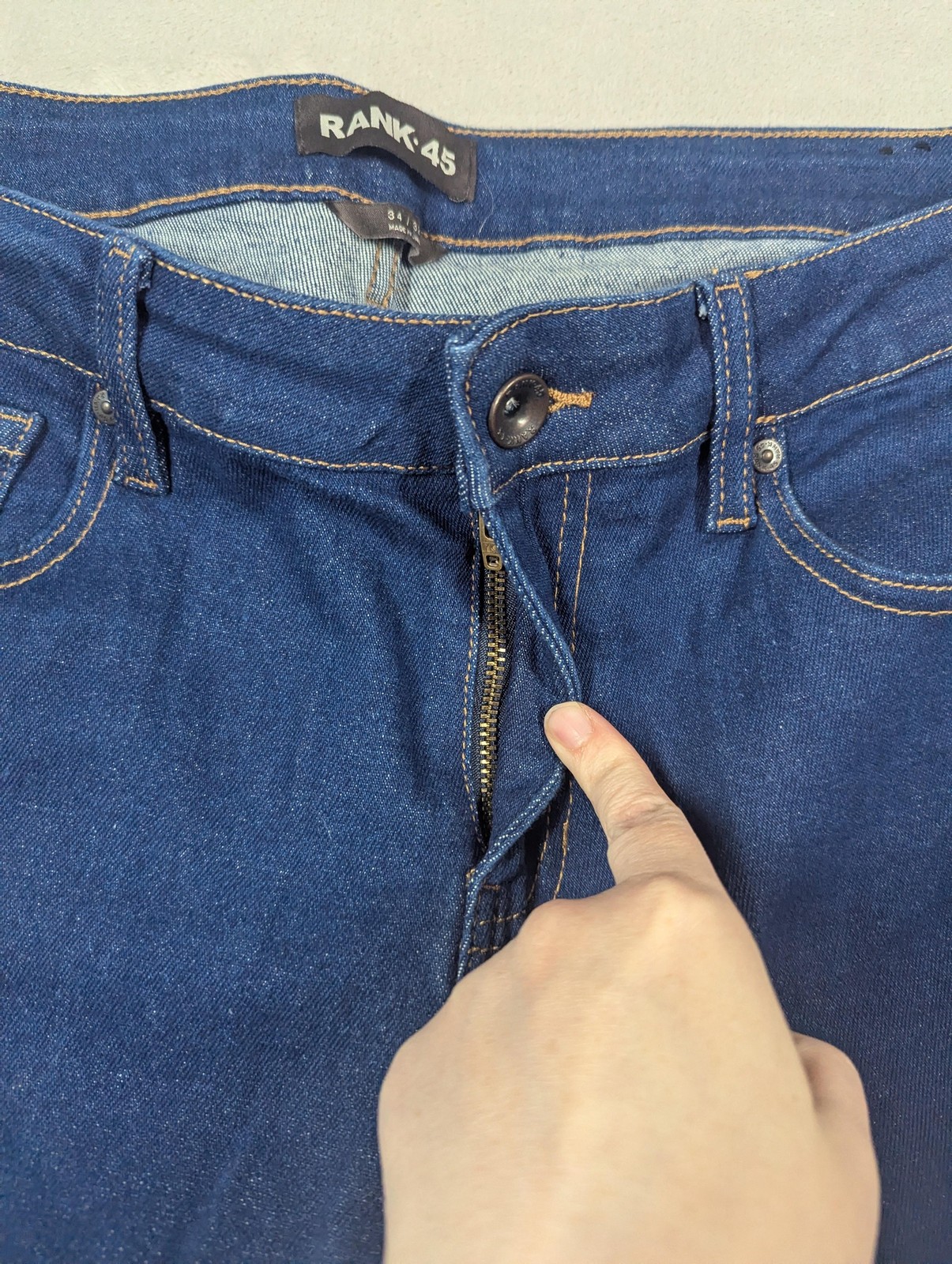 Rank 45 Mid Rise Flare Jeans Womens 34 Blue Med Wash Stretch Denim Casual