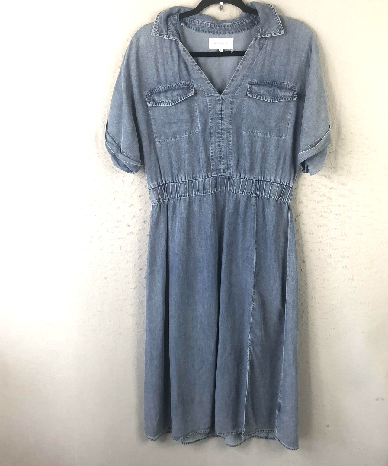 Dear John Denim Dress Womens Medium Tencel Chambray Blue Western Boho Casual