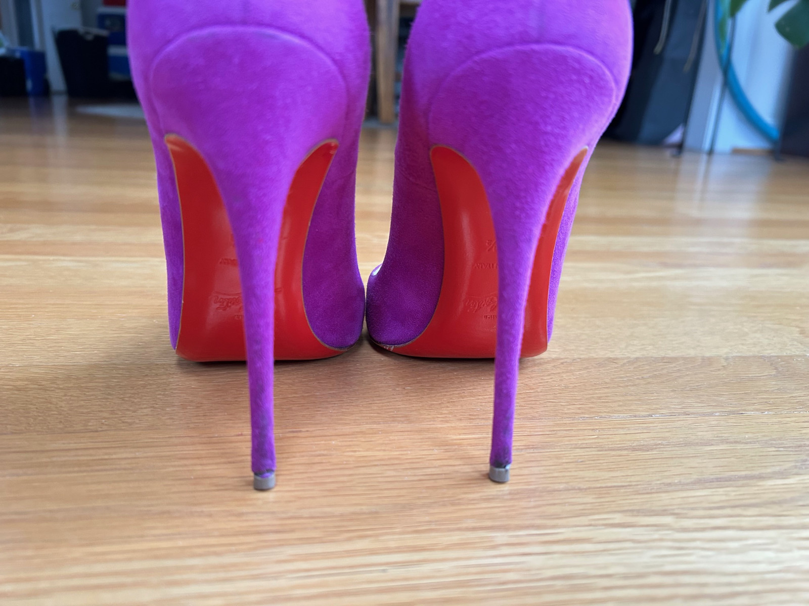 CHRISTIAN LOUBOUTIN Purple So Kate 120mm Suede Pumps SZ 9.5 39.5 Good &Box &Bag