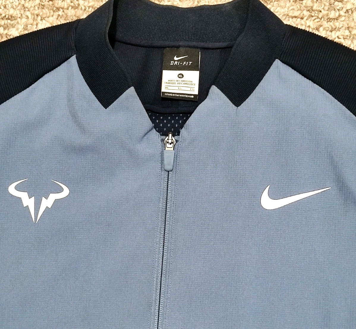 Nike Premier Rafa Jacket Men’s Size XL Rafael Nadal Dri-Fit Blue FZ 728986