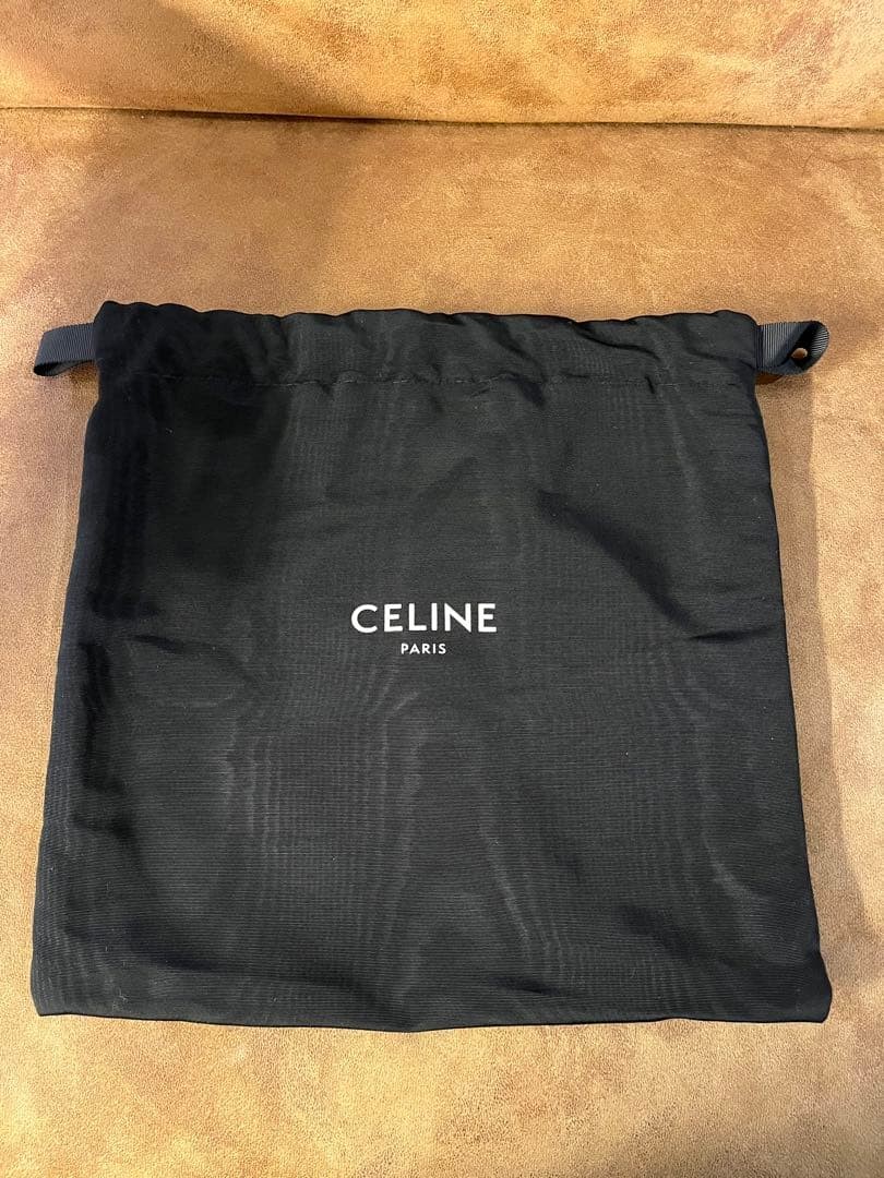 CELINE C Charm Quilted Leather Shoulder Bag Black Authentic Small Crossbody