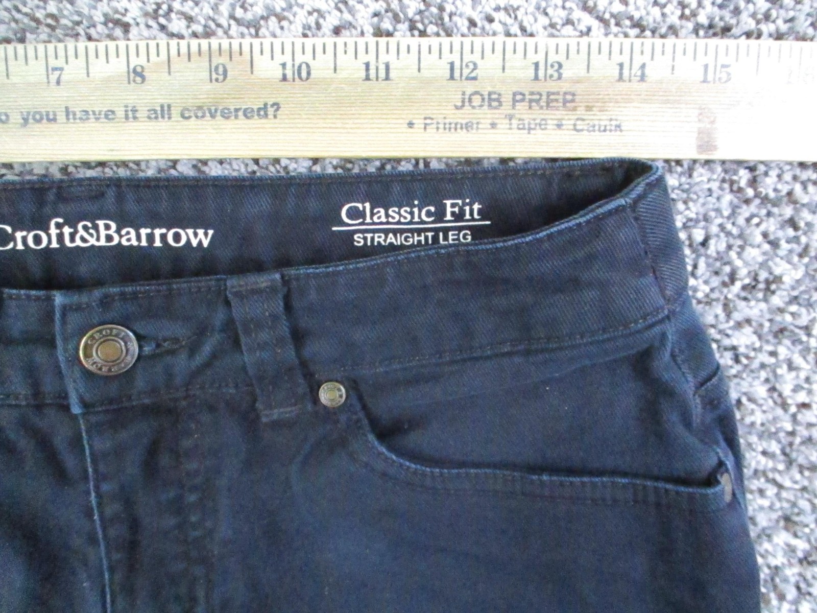 Croft & Barrow Classic Straight Leg Jeans Womens 4 Short Blue Dark Stretch 28×28
