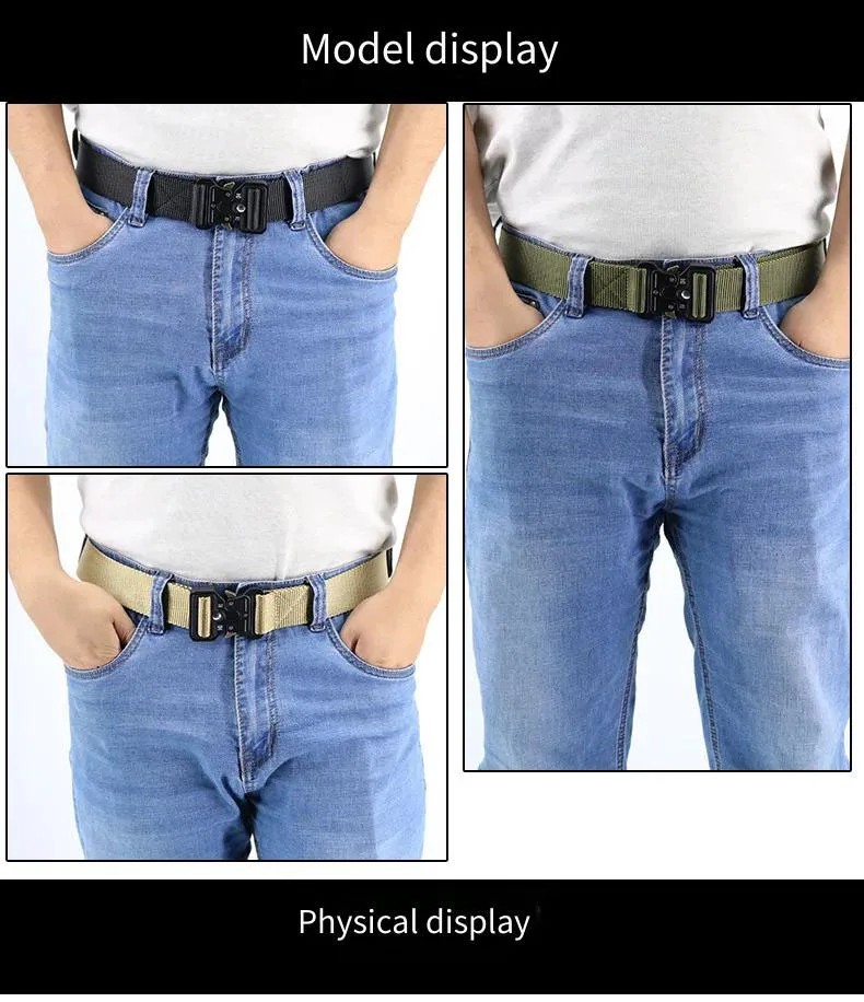 MEN Casual Military Tactical Army Adjustable Quick Release Belts Pants Waistband