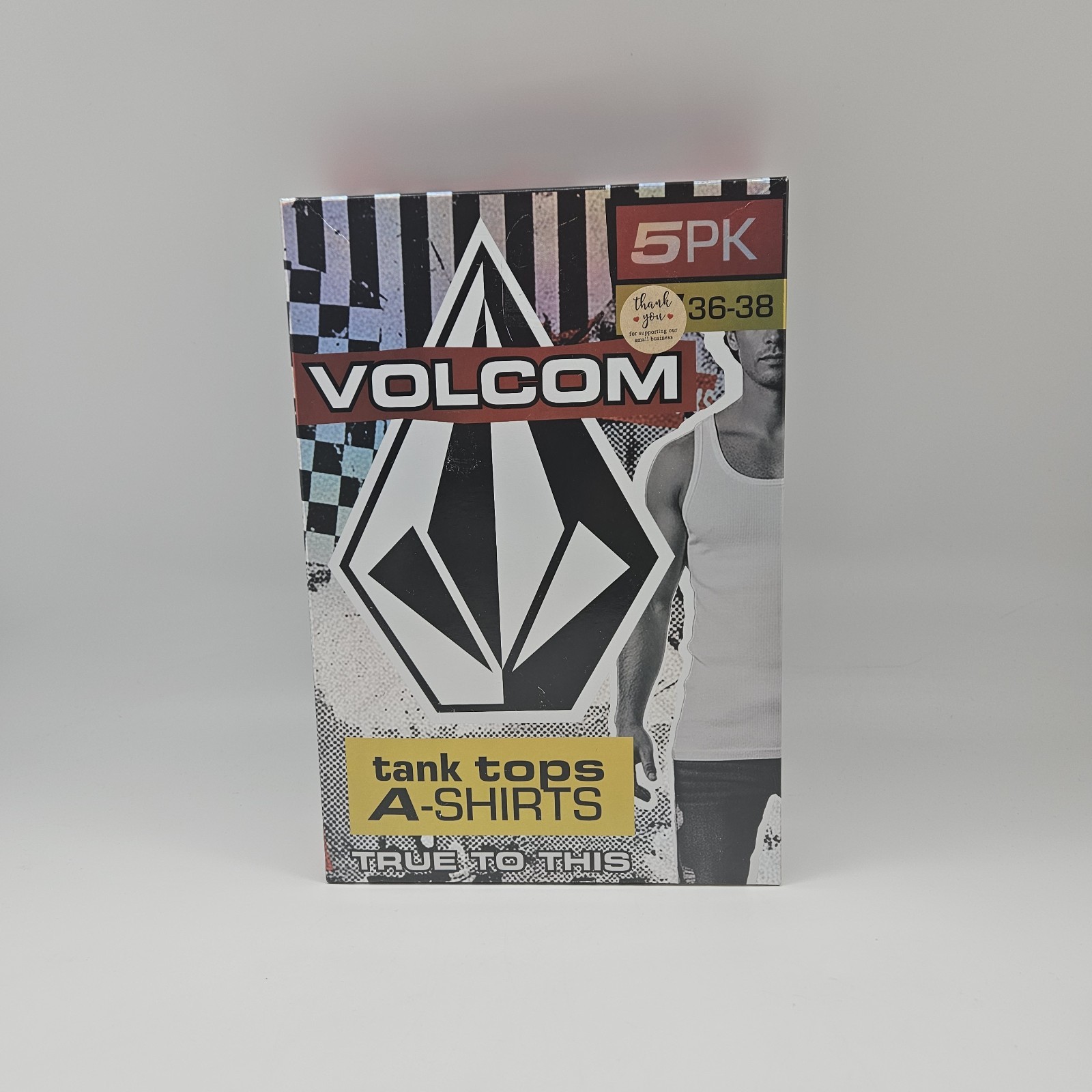 5 Pack VOLCOM Men’s M L Tanks Tops Undershirts Ribbed Cotton A-Shirts White