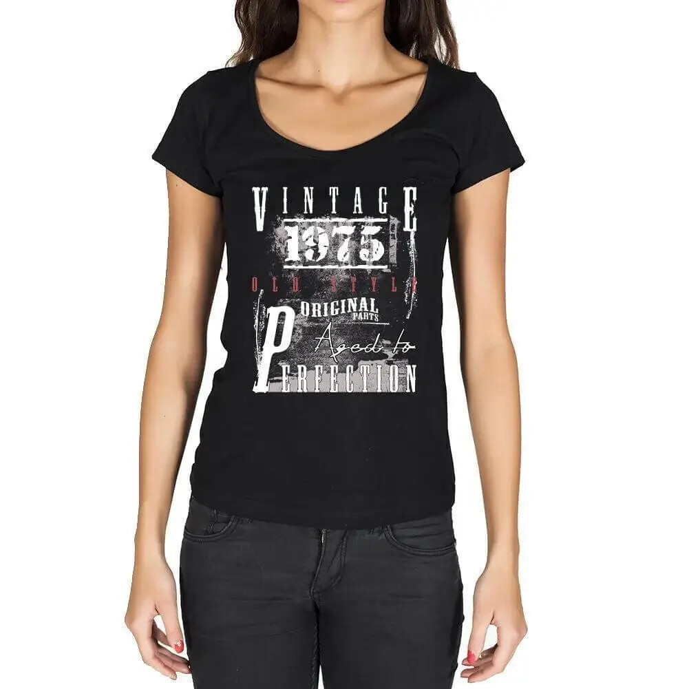 Women’s Graphic T-Shirt Original Parts Aged To Perfection 1975 49th Birthday