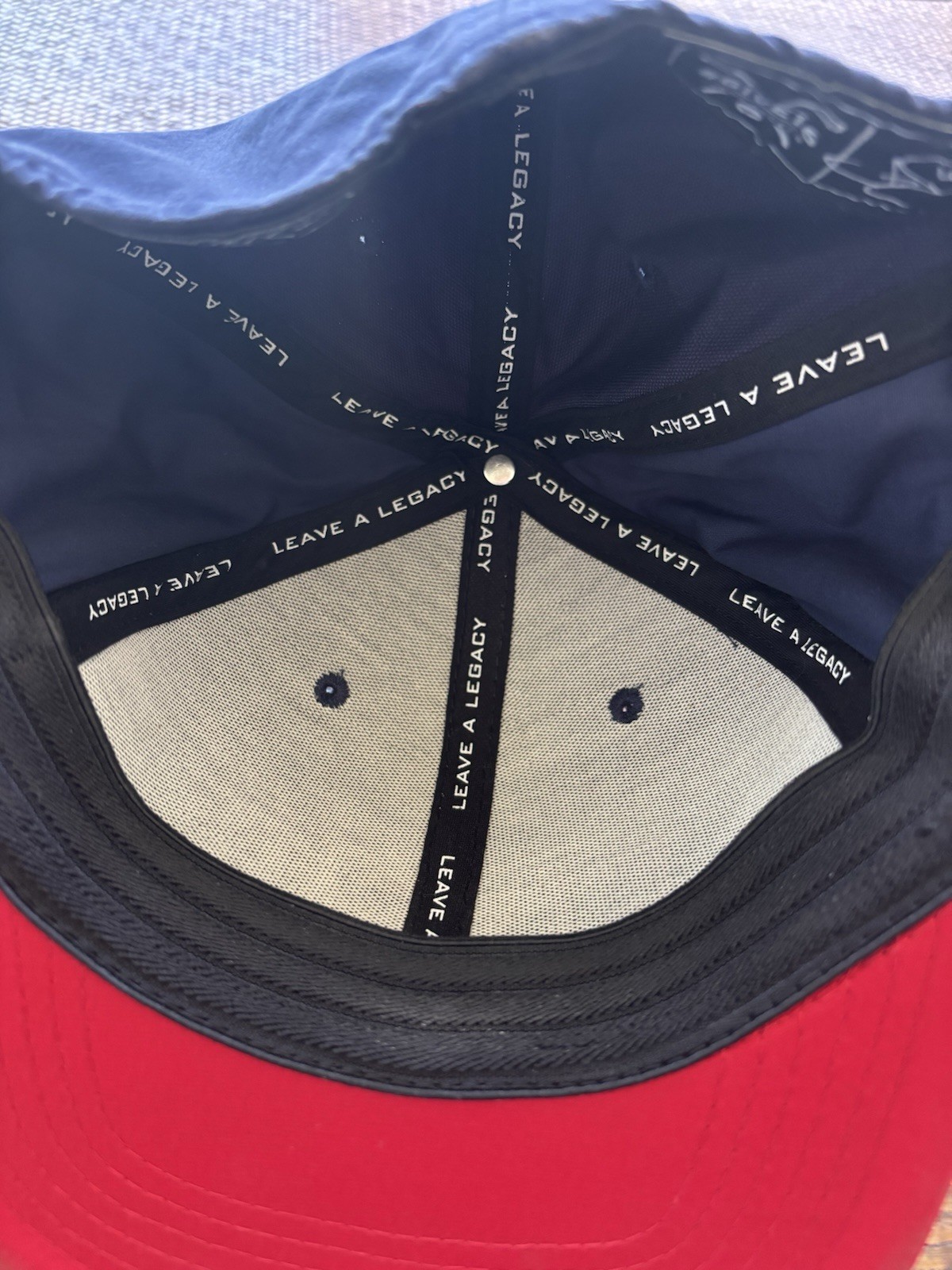 UNRL GIVE16 Navy/Red Solid Men’s Baseball Cap Hat M/L “Leave a Legacy”