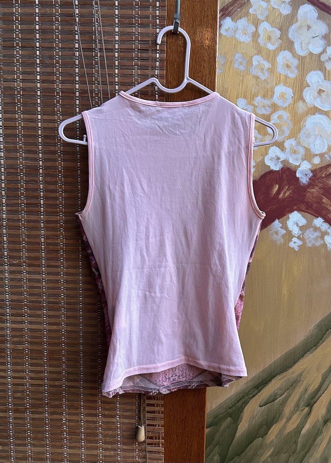 Vintage Y2K Morgan de Toi Pink Sheer Mesh Leopard Print Tank Top Sz 1