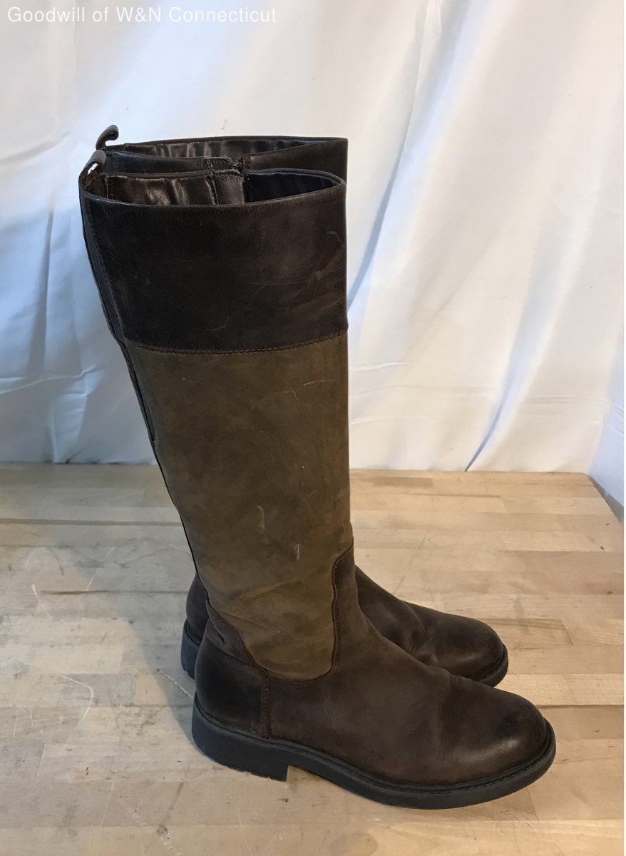 Clarks Orinoco 2 Hi Dark Brown Leather Knee High Riding Boots Women’s Size 7.5