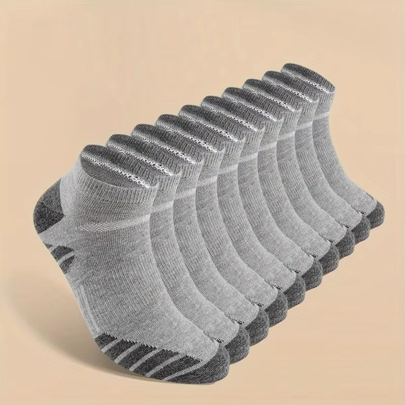 10 Pairs Men’s Low-Cut Socks Cotton Breathable For Sports Running Socks 38-45