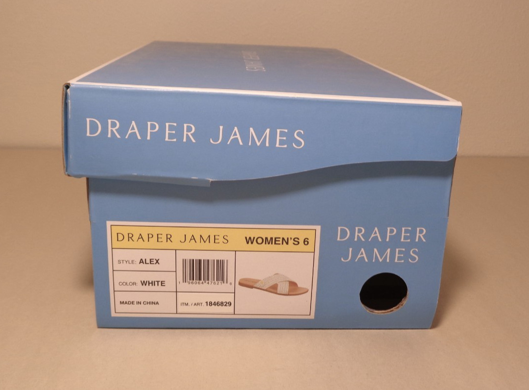 Draper Size 6 M / ALEX / White / Raffia Woven Sandals / New Women’s Shoes