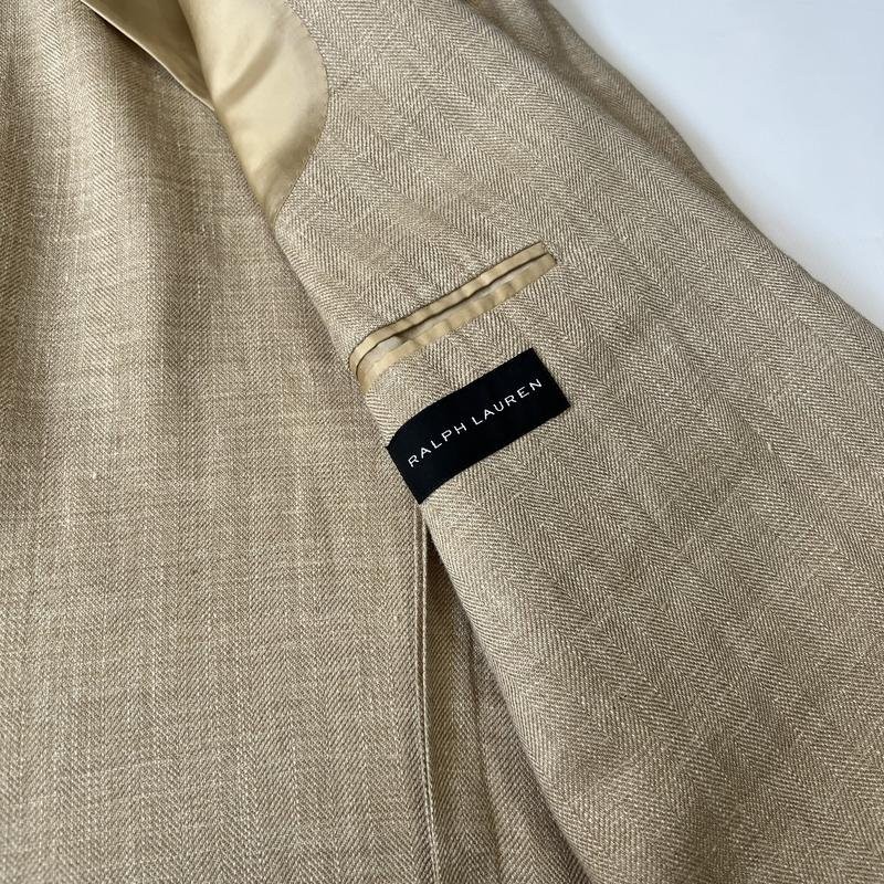 Men Ralph Lauren Beige Linen Silk Blazer 40 /L/