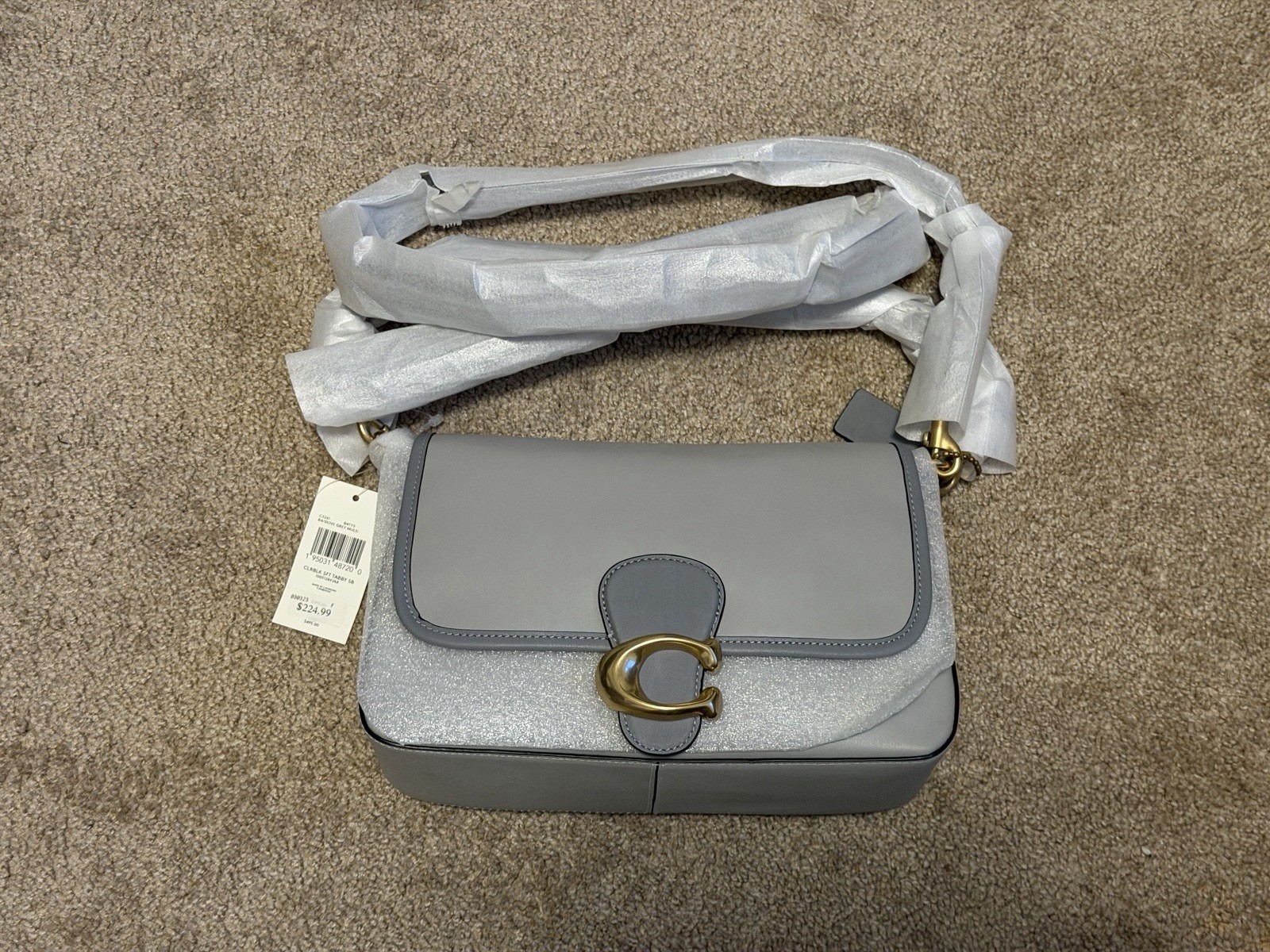 Coach Dove Grey Soft Tabby Purse NWT Leather Shoulder Bag