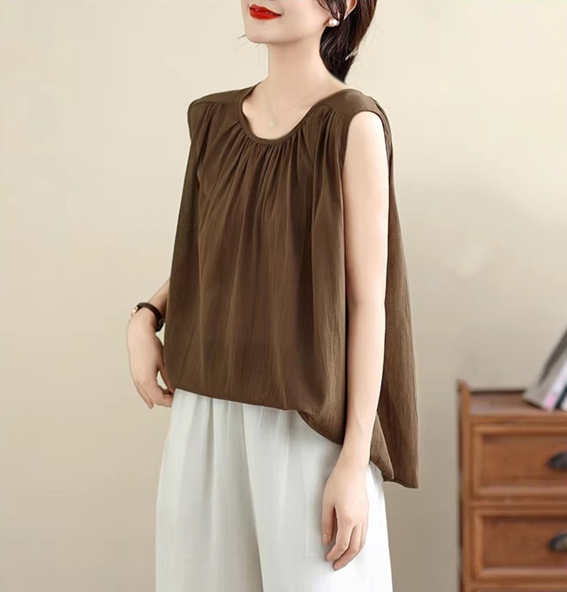 Summer Womens Casual Loose Sleeveless Shirts Tops Blouse Waistcoat Vest