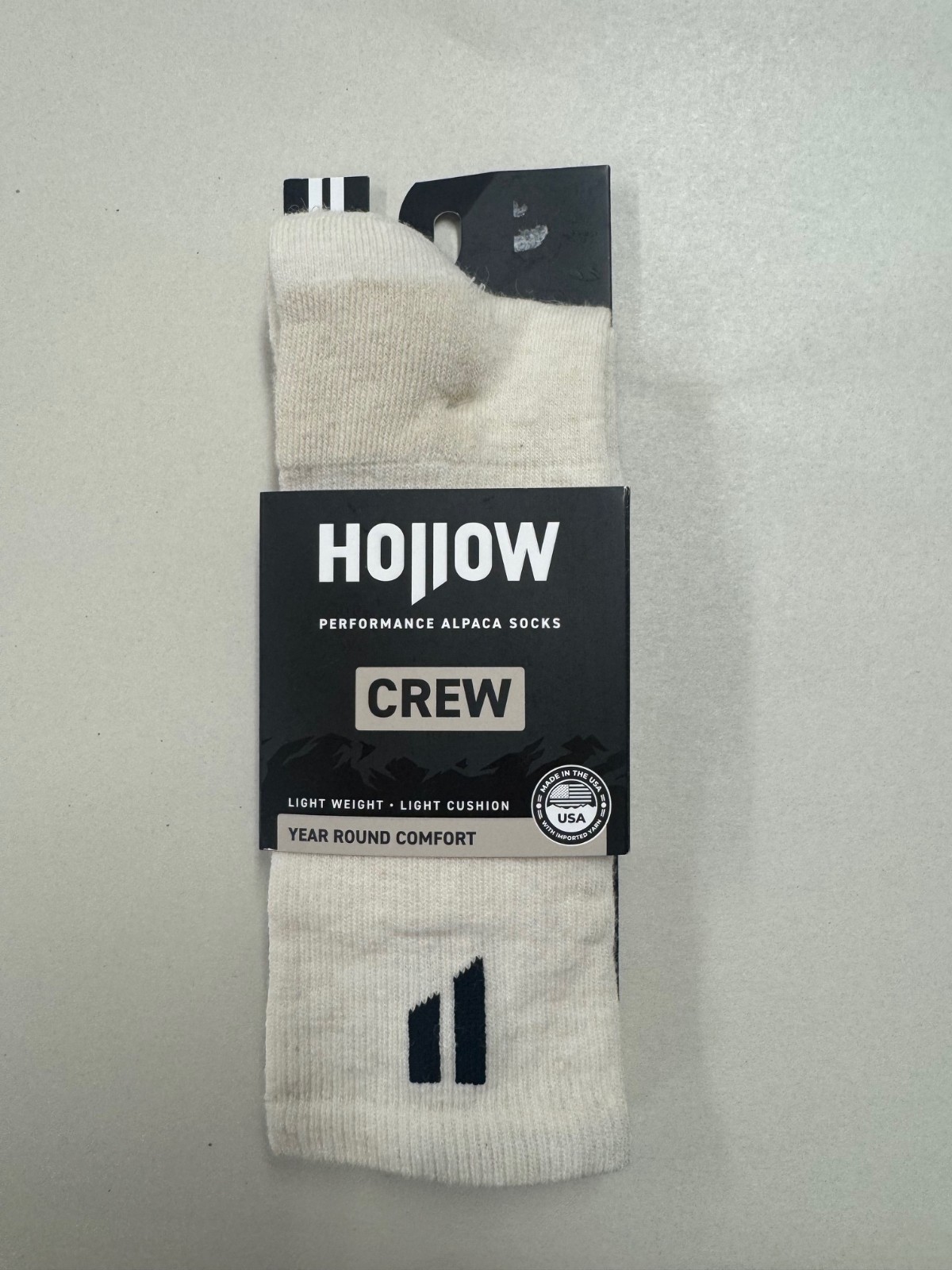 New Hollow Alpaca Crew Socks White Large Men 10-13 Women 10.5-13