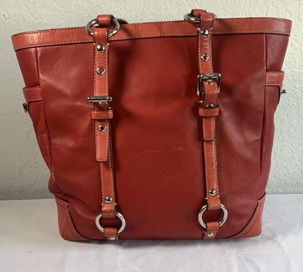 Coach Vintage 2008 Gallery Tote Bag Red Leather Shoulder Purse F11524 Y2K