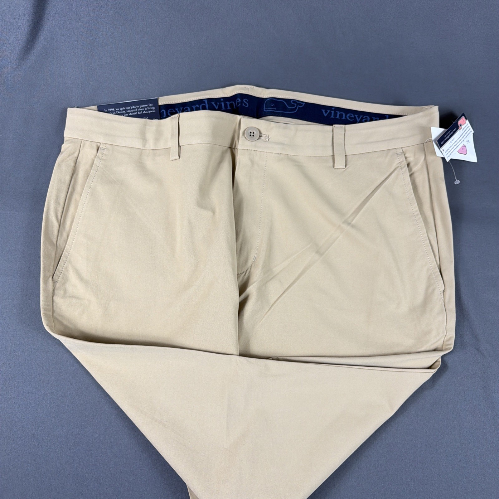 Vineyard Vines Golf Pants Performance Breaker 36 x 30 Sand Nylon Spandex NWT