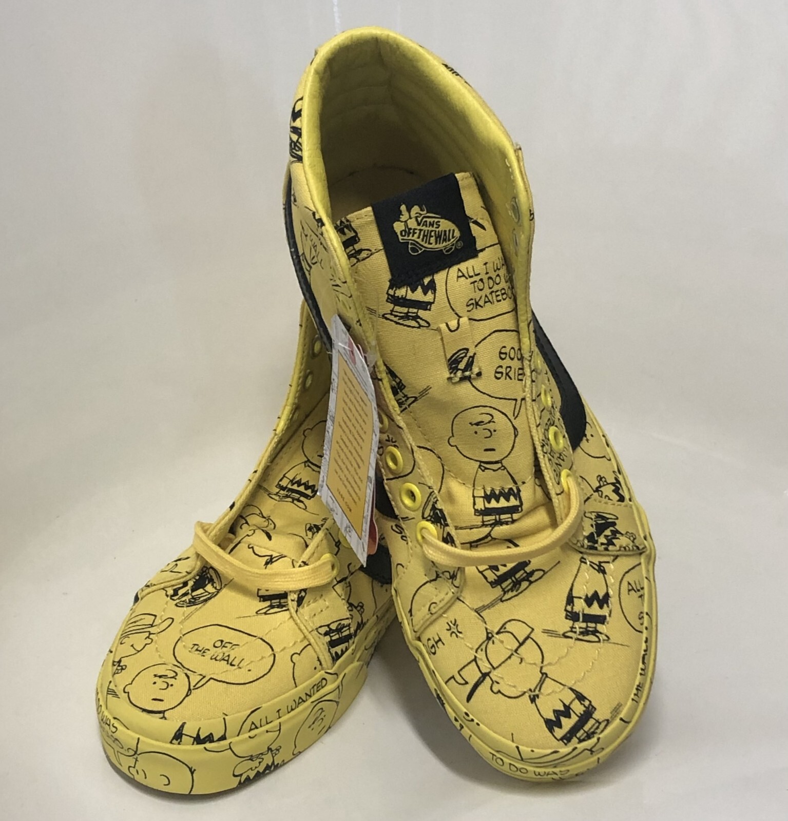 Vans X Peanuts SK8-Hi Charlie Brown Yellow/Black Mn’s 5.5 Wn’s 7 Limited Edition