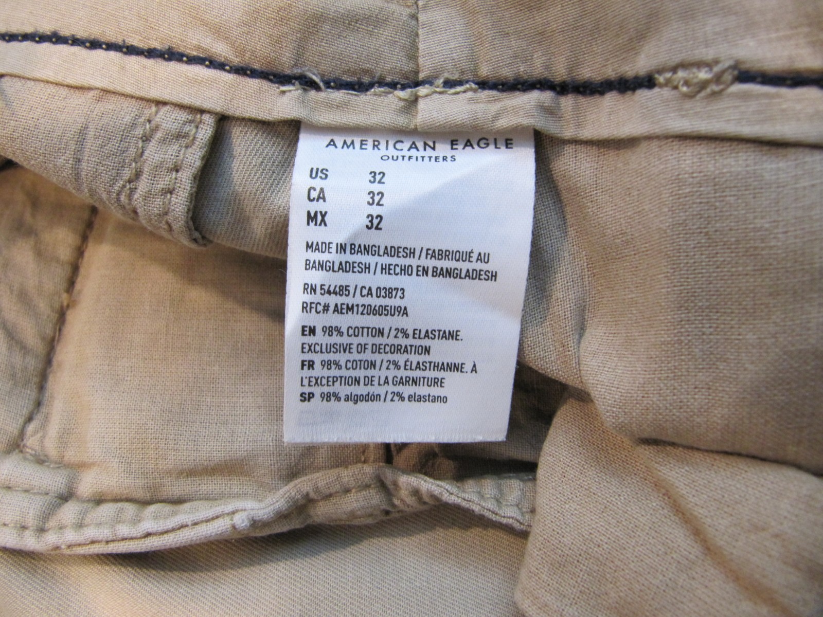 American Eagle Outfitters Next Level Flex Men’s Chino Shorts Size 32 Khaki color