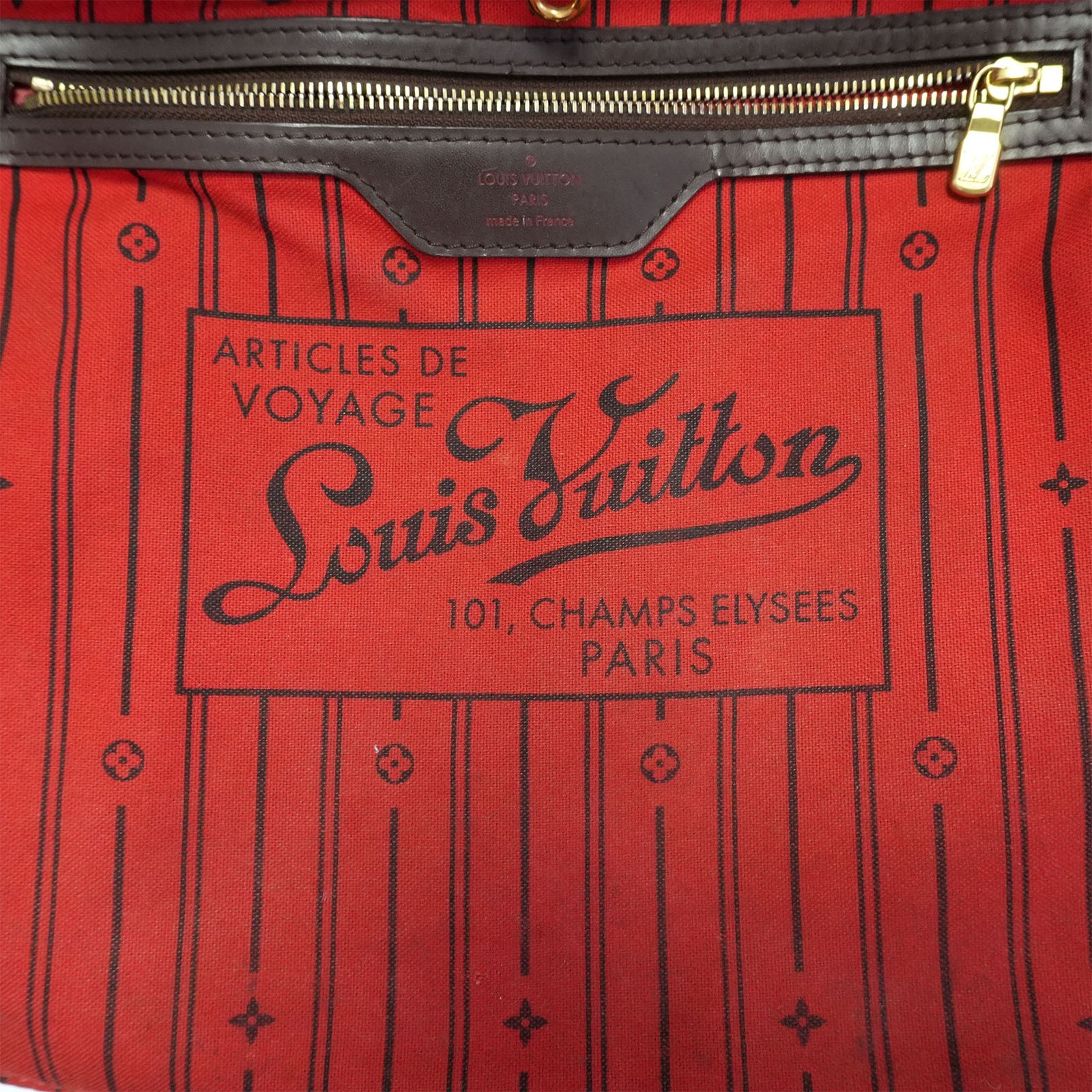 LOUIS VUITTON LV Damier Ebene Neverfull GM N51106 Tote Bag TJ0162 Auth #56818A