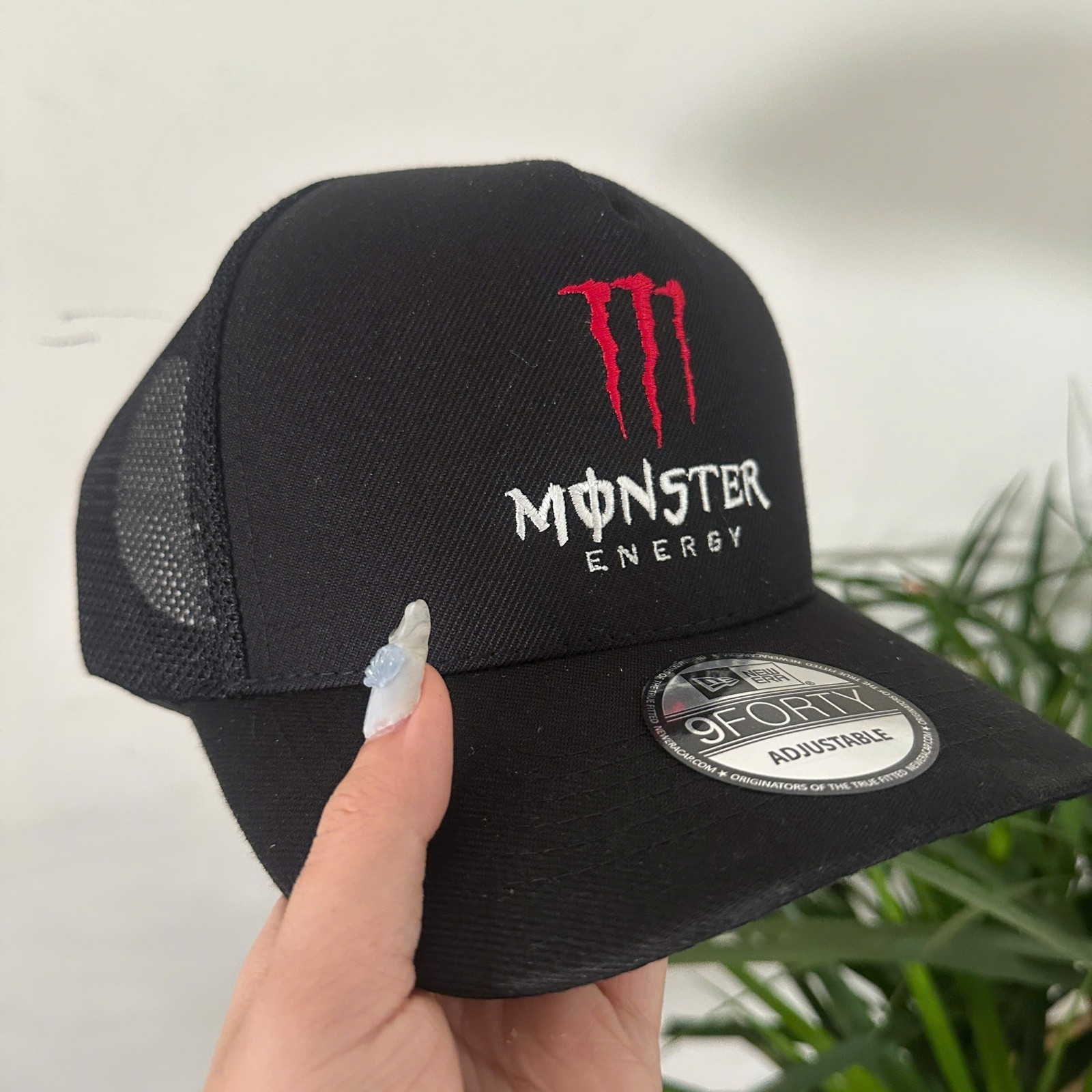 Monster Energy Hat Black Trucker Cap Red M Claw Logo Embroidered Adjustable