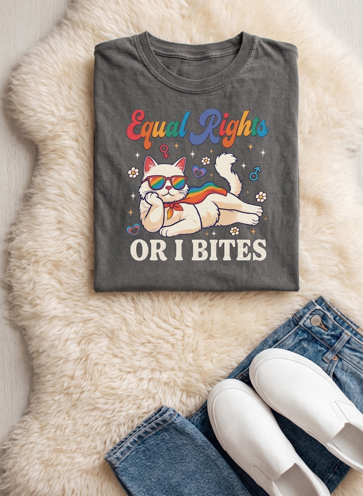 Comfort Colors Pride Month Shirt, Equal Rights Or I Bites Cat Shirt, LGBTQ Shir
