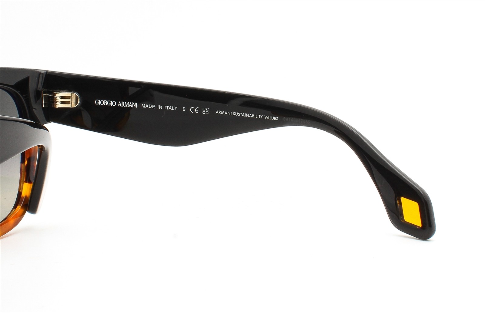 Giorgio Armani Sunglasses AR 8195U Polished Black Brown Yellow Havana w/case
