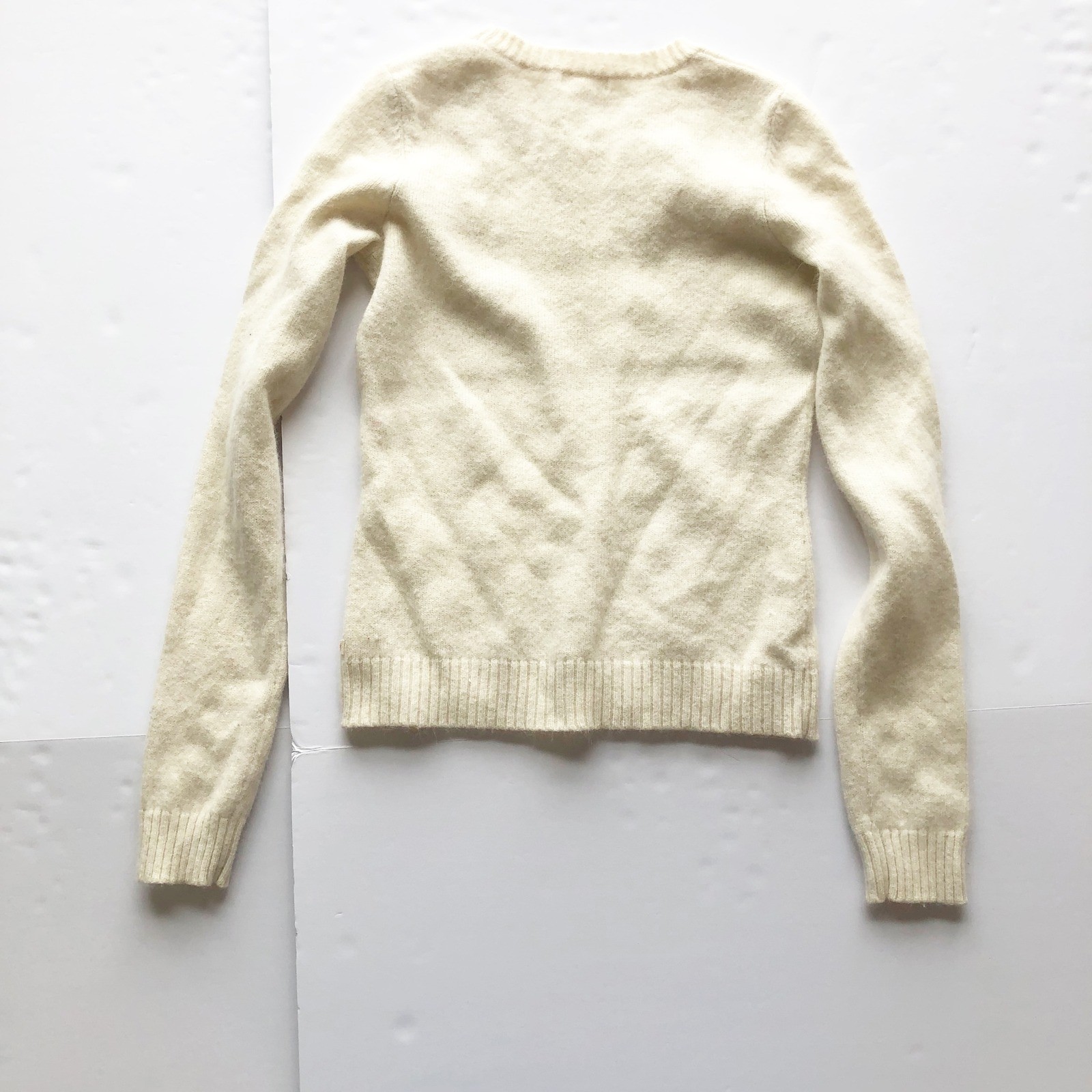 American Eagle Sweater Womens Small Vintage Y2K Cream Angora Wool Cashmere
