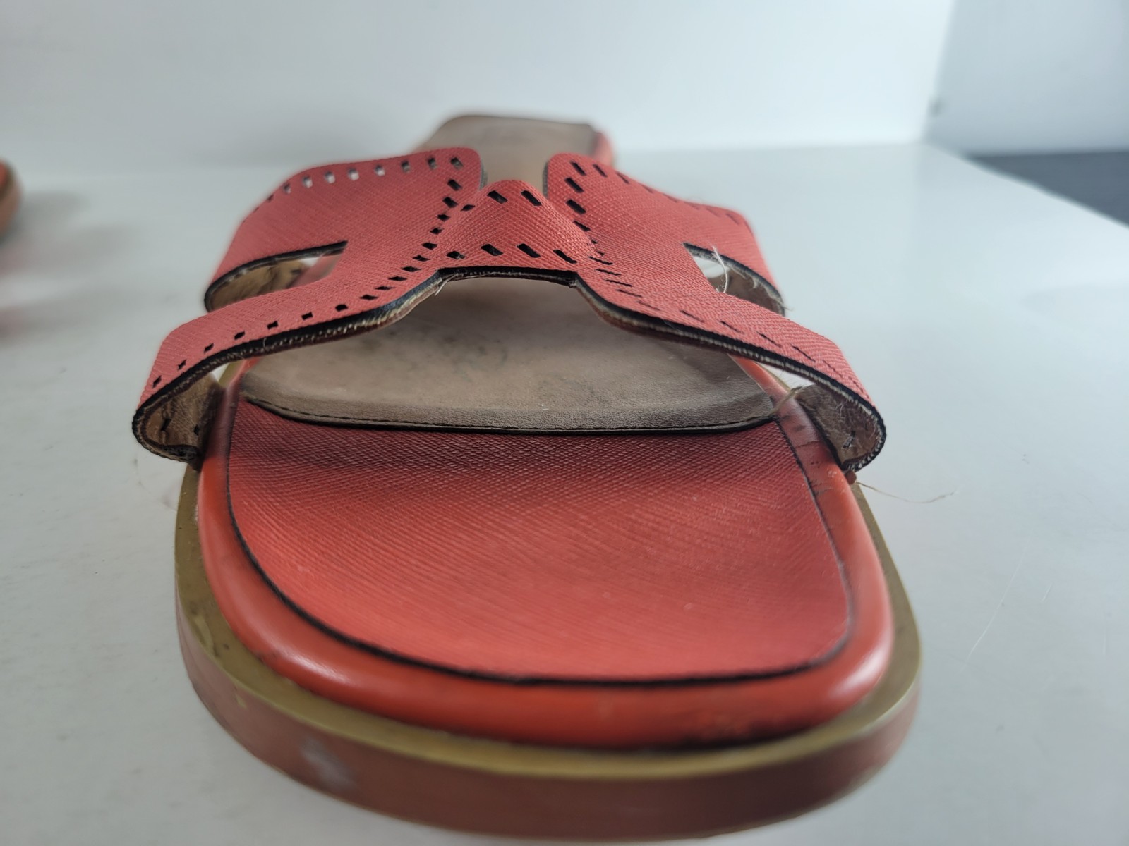 Hermes Patent Epsom Perforated Oran Sandals Woman’s Size 38 (About 8 US)