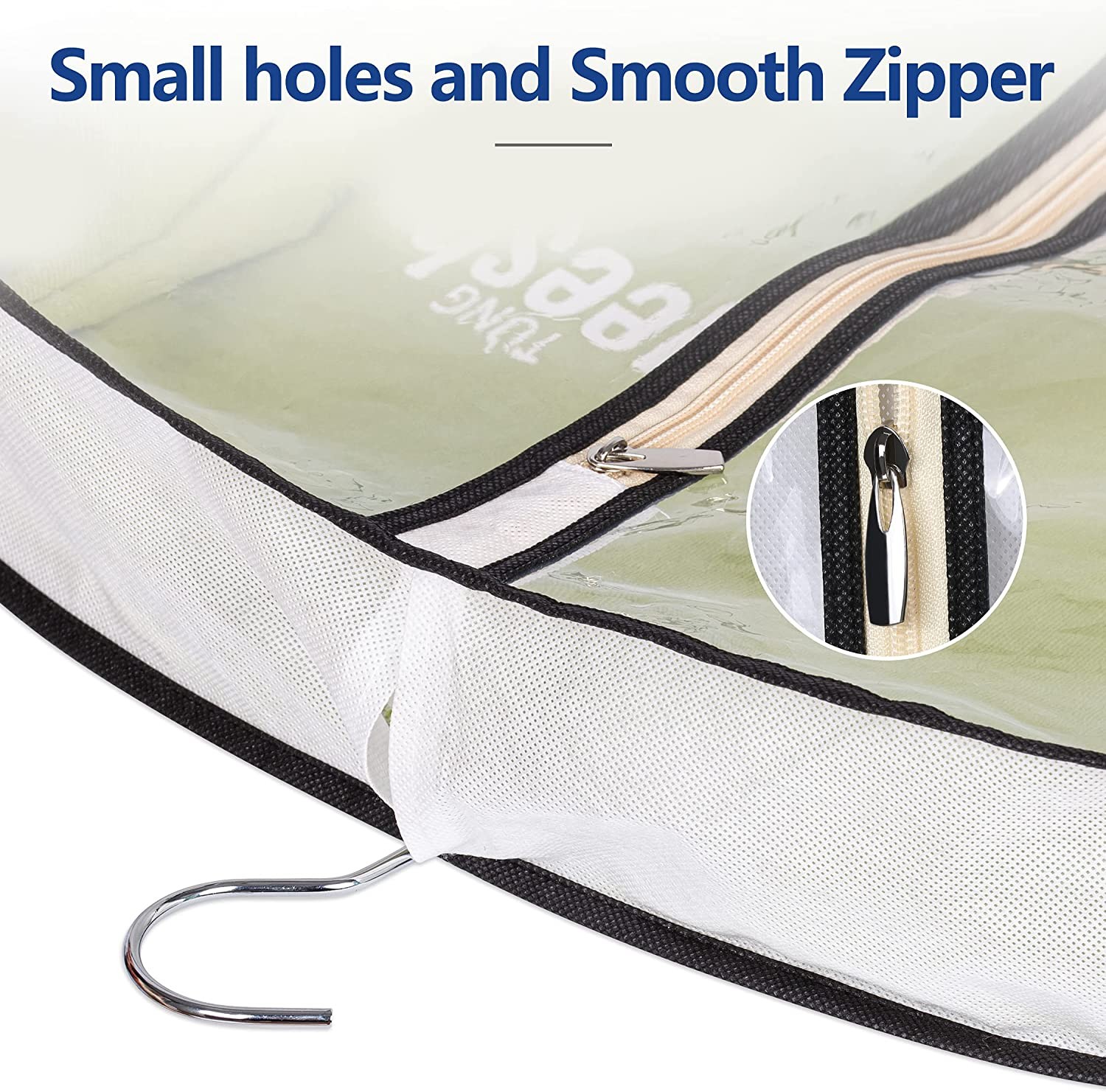 3pcs Garment Bags Clear Zipper Clothes Cover Closet Storage Bag For Coat Jacket