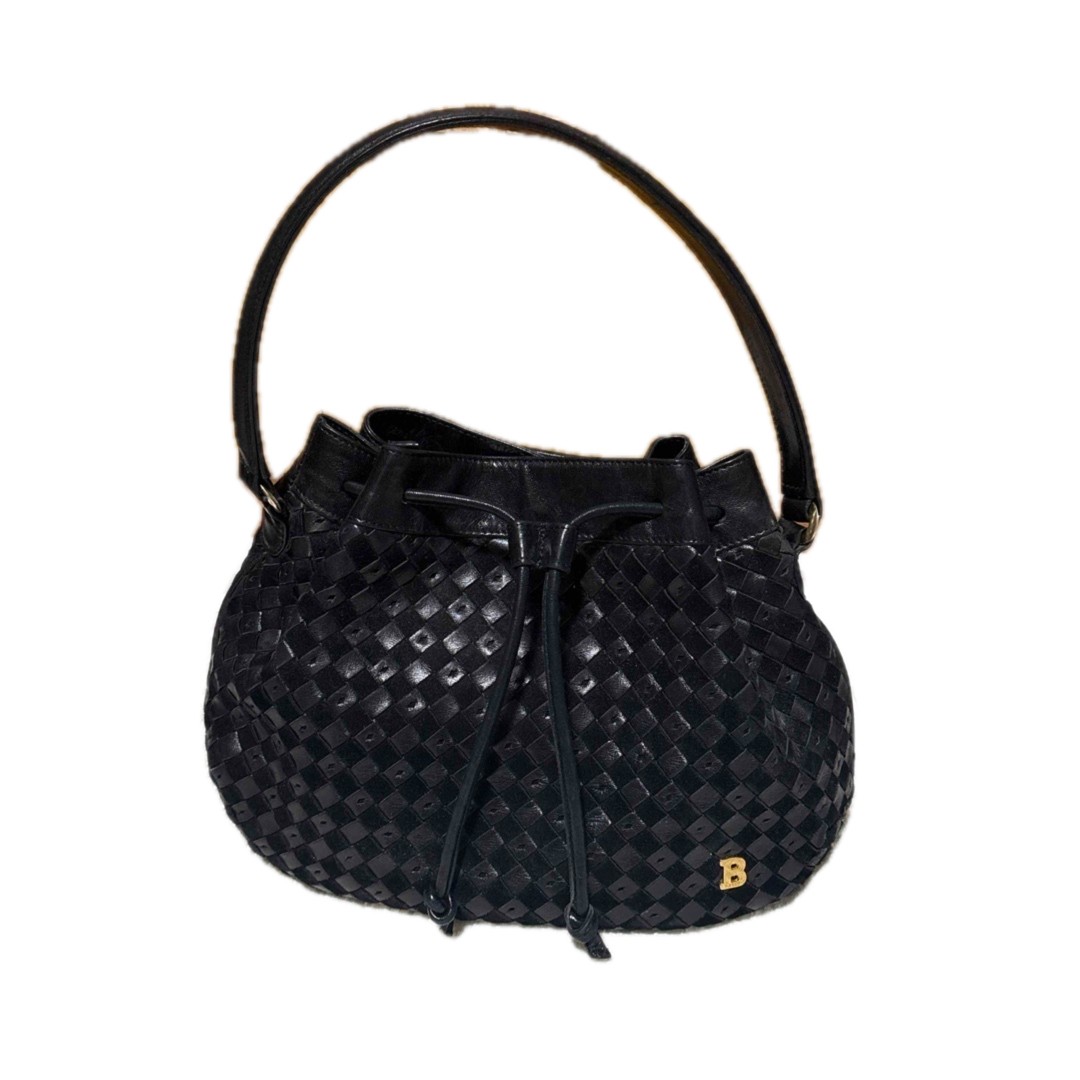 BALLY Shoulder Bag Leather Black Size: W:9.8 × H:7.9 in.